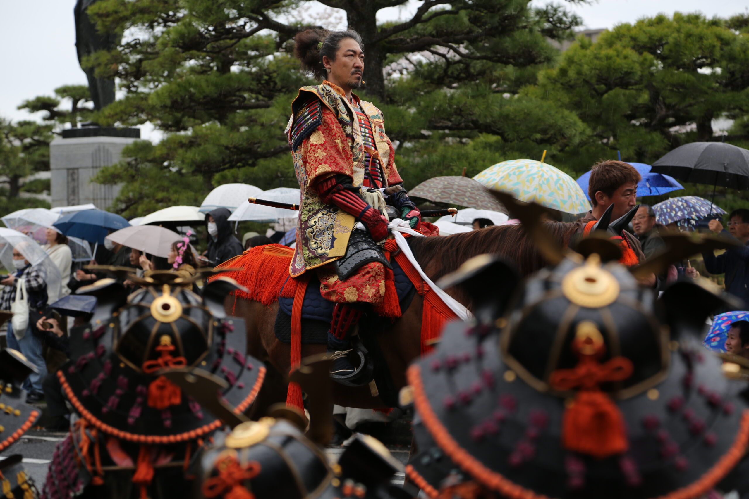 Samurai parade at Matsue Castle in spring